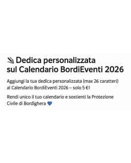 📅 Dedica personalizzata sul Calendario BordiEventi 2026